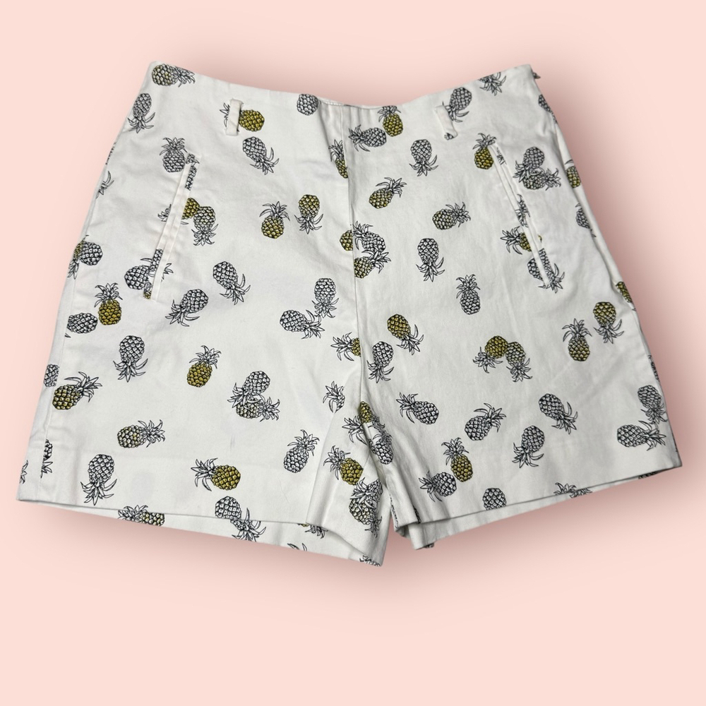 Zara Basic Collection Pineapple Print White Shorts Tropical Size S women’s